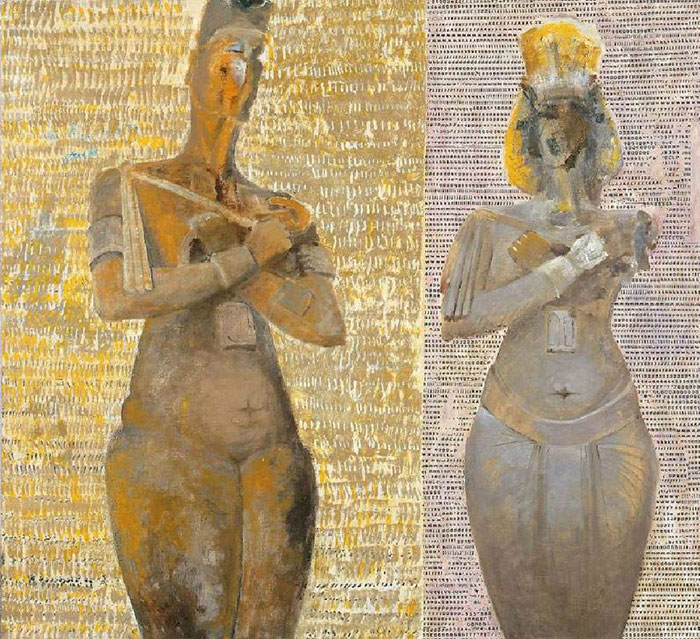 władcy nieznanej płci z Karnaku (2000, 110x120 cm, olej)
